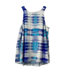 CALVIN Klein sleeveless blouse with ribbon style straps and pleated back lined